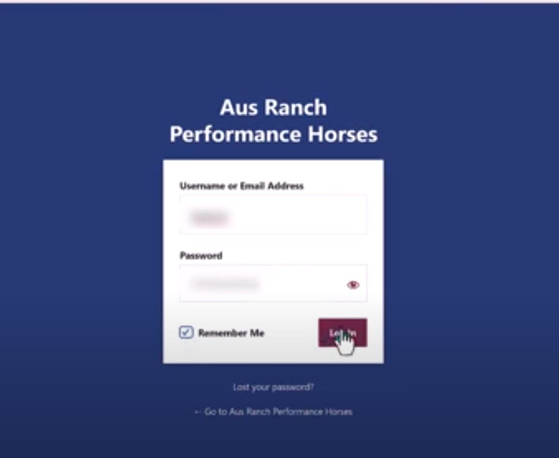 The WordPress login screen
